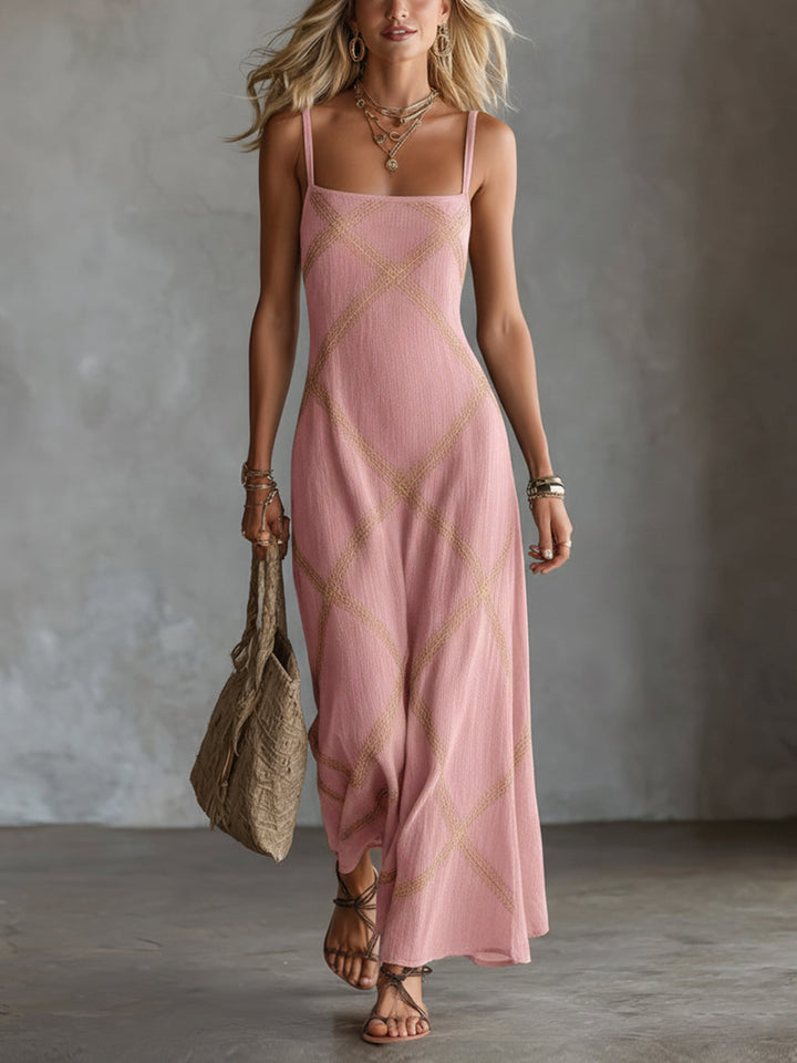 Renée – Sukienka Geometryczna Czarna Camel
