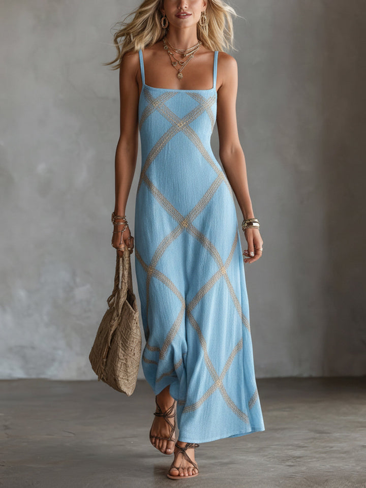 Renée – Sukienka Geometryczna Czarna Camel