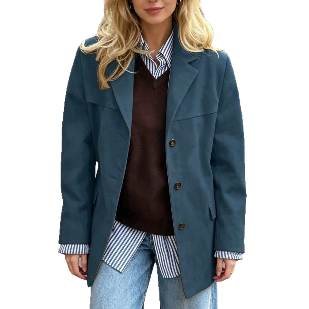 Kurtka damska retro z kieszeniami - Szeroka i elegancka