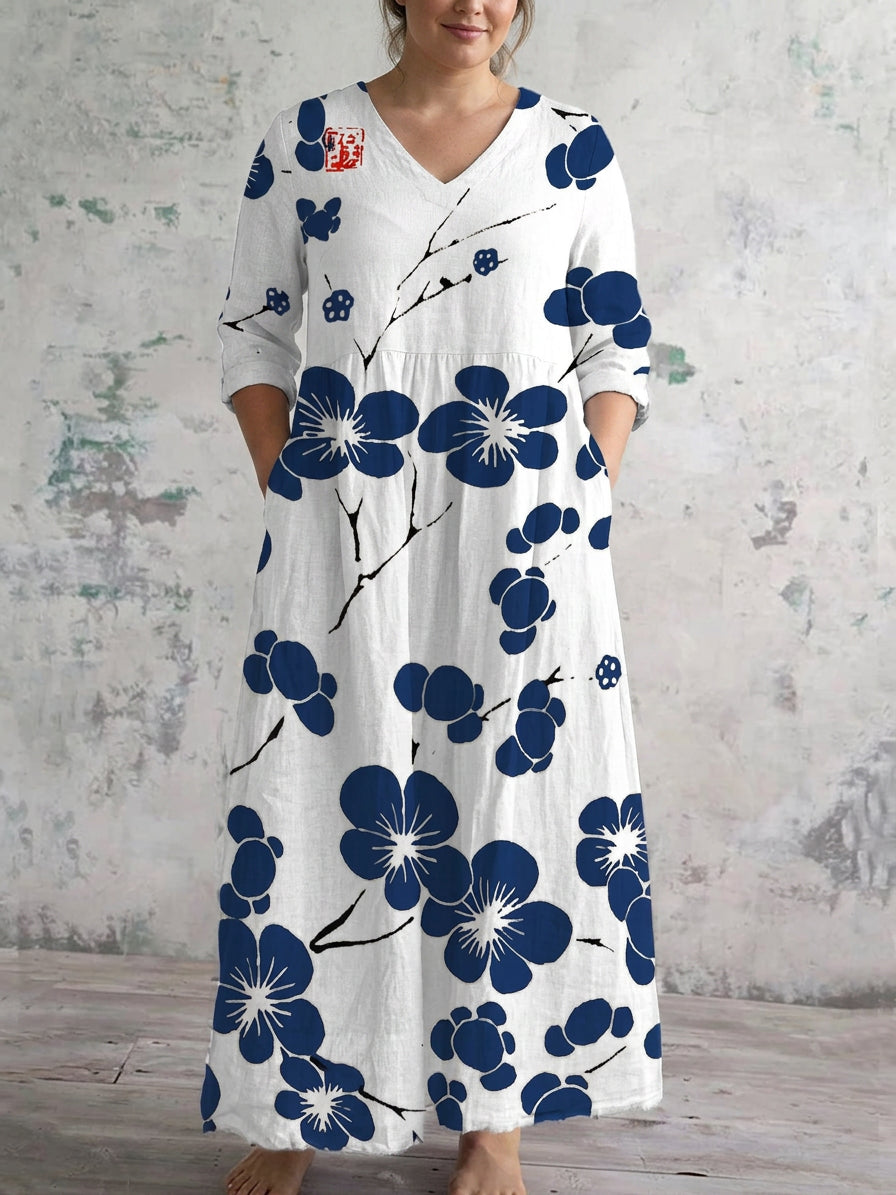 Aozora | Sukienka Maxi Indigo Blossom
