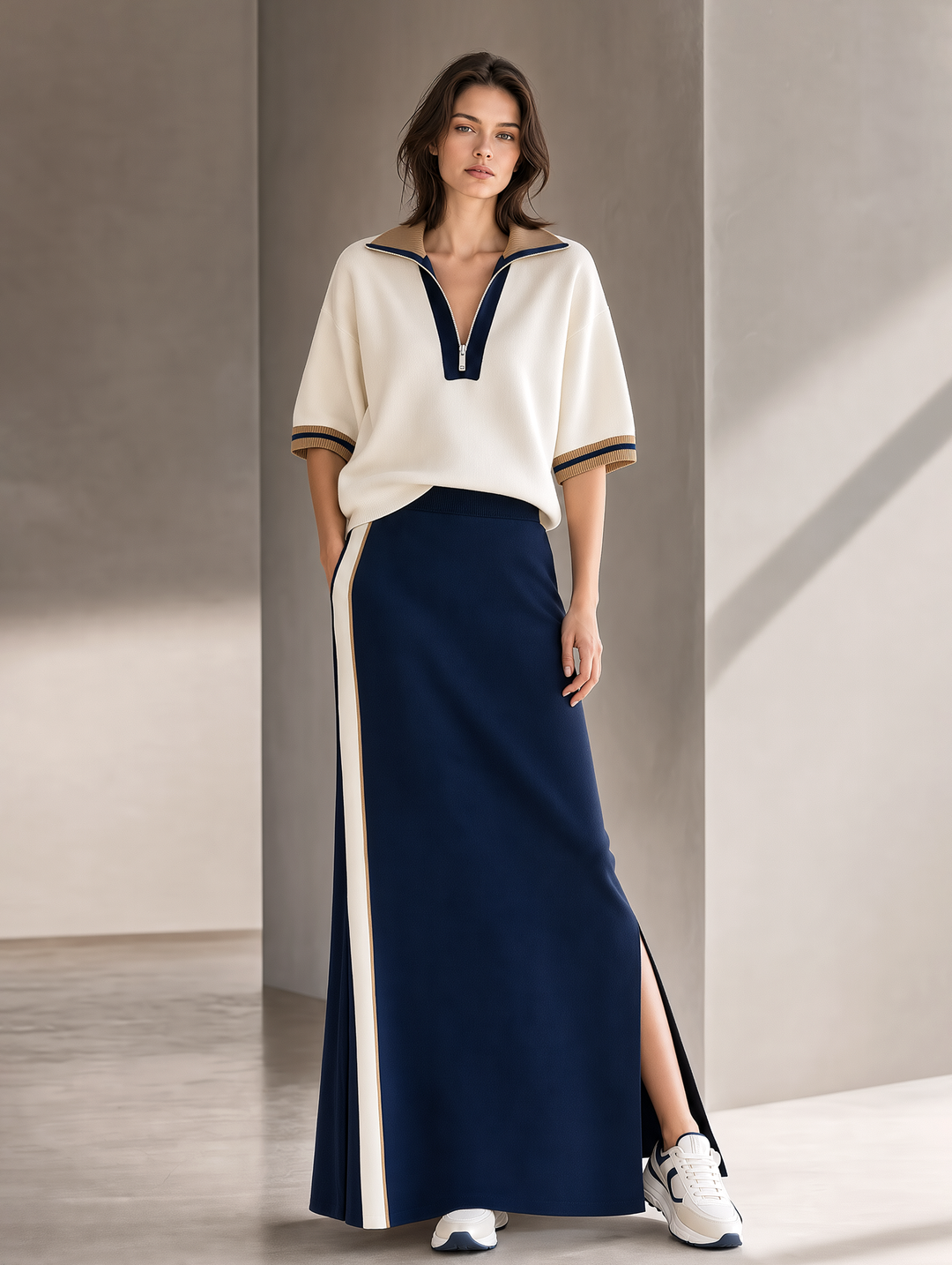 Zestaw Off-white z krótkim rękawem i spódnicą w kolorze granatowym