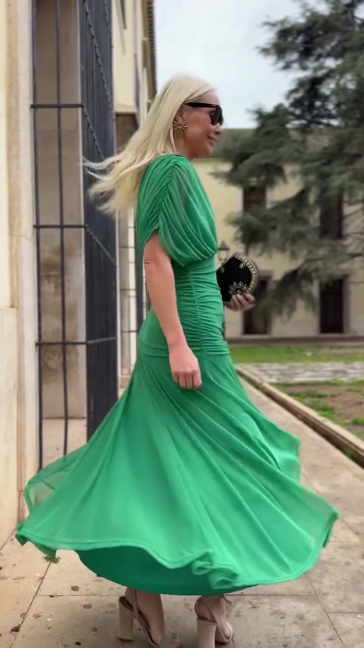 Sienna - Elegancka Zielona Sukienka