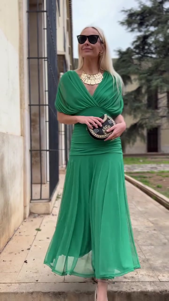 Sienna - Elegancka Zielona Sukienka