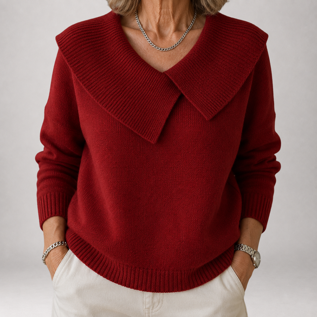 Solenne™ | Sweter z Oversized Kołnierzem Szalowym