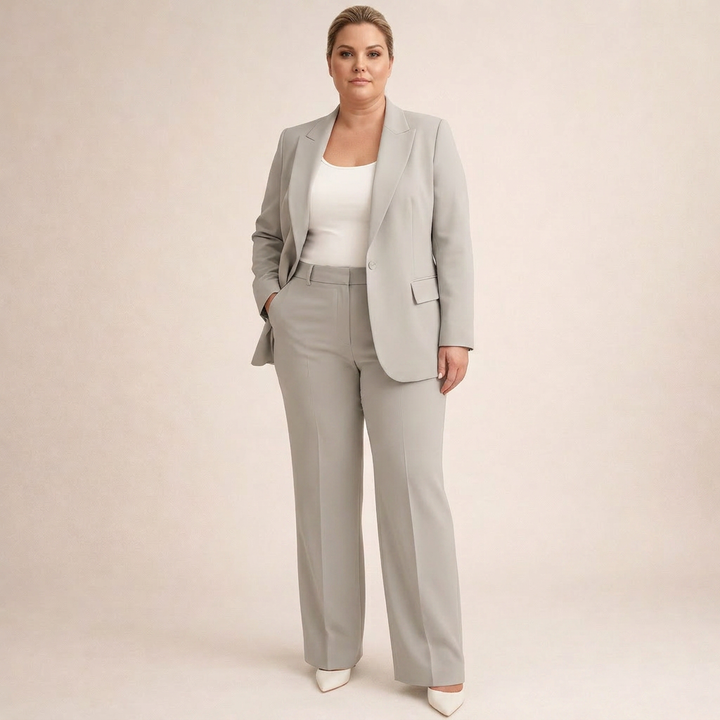 Vanessa | Elegancki zestaw garniturowy z rozszerzanymi spodniami