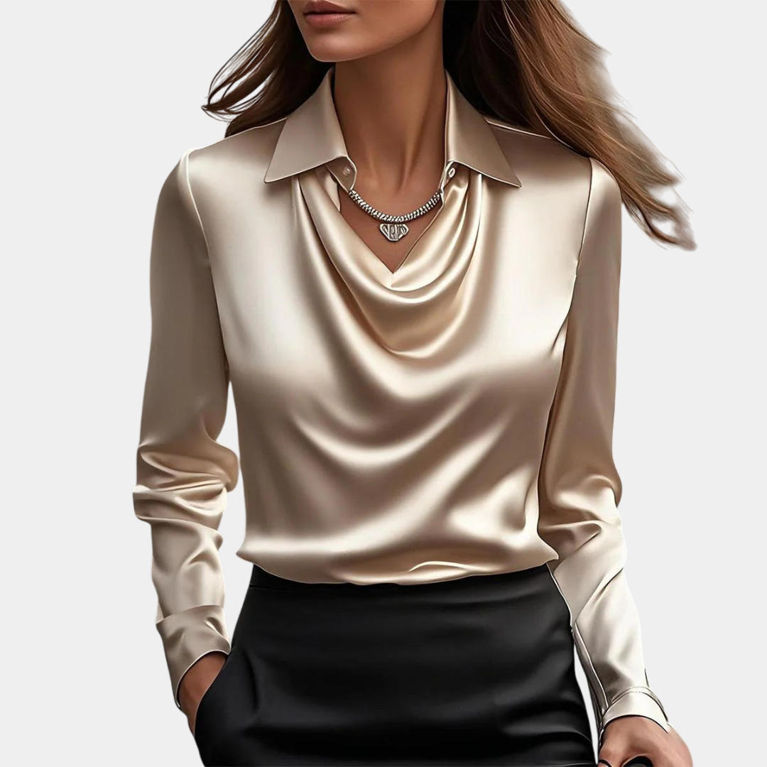 Emma | Elegancka Bluzka z Lśniącym Wykończeniem