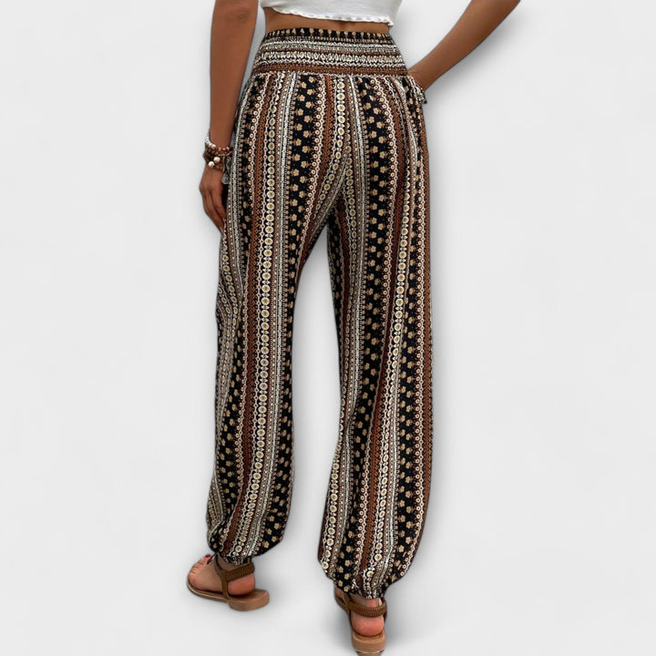 Scarlett - Spodnie z Etnicznym Wzorem Graficznym