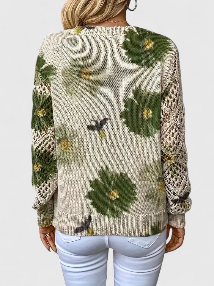 Rowan | Sweter z Kwiatowym Wzorem