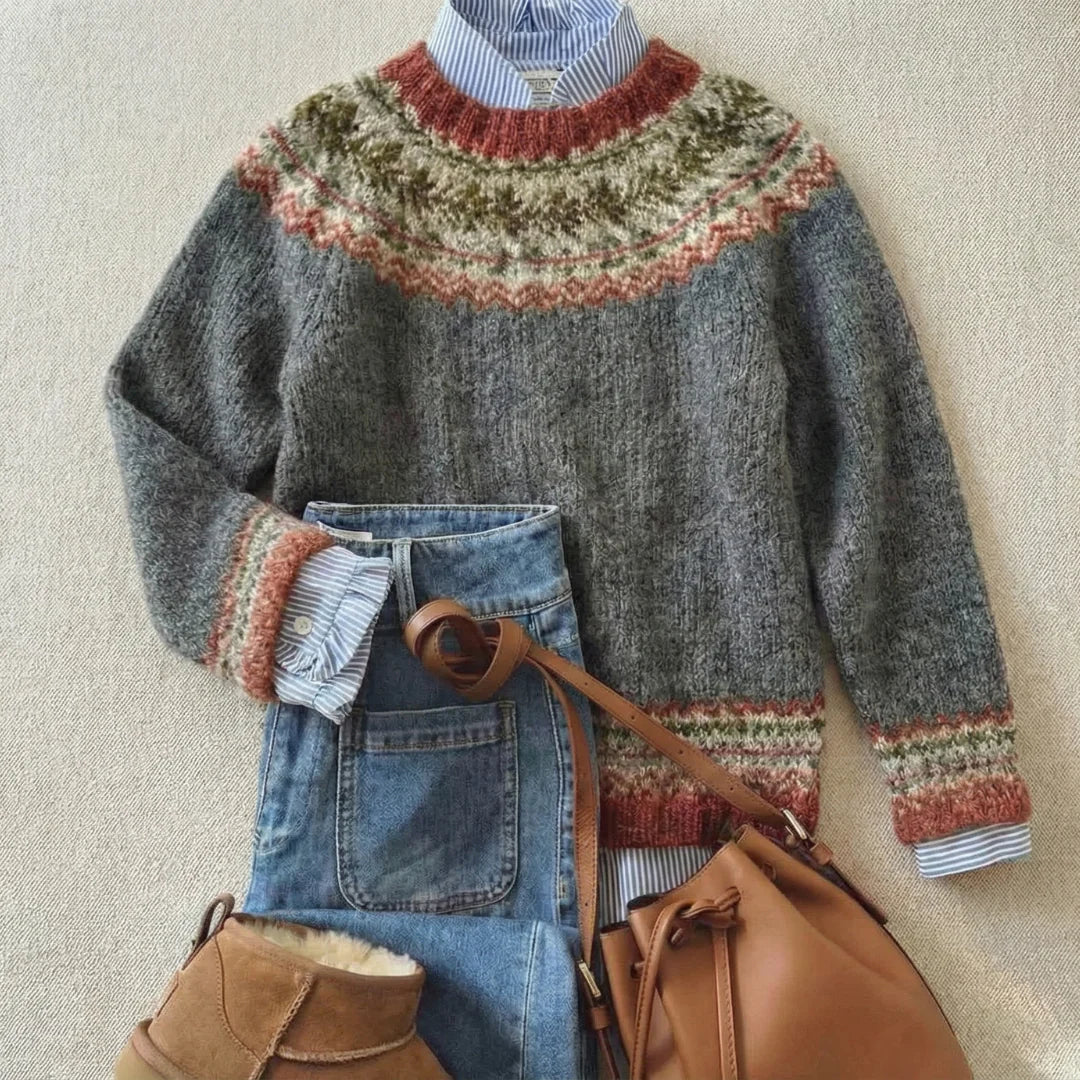 Megan™ | Klasyczny Vintage Sweter Robiony na Drutach