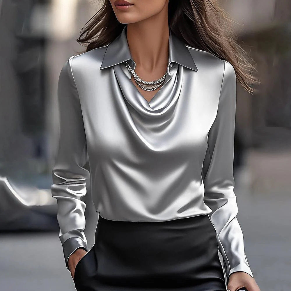 Emma | Elegancka Bluzka z Lśniącym Wykończeniem