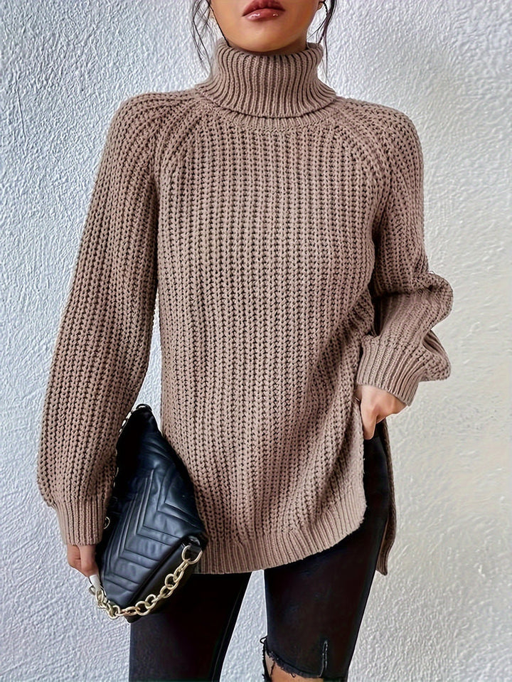 Felina - Sweter z Wysokim Kołnierzem z Długim Rękawem