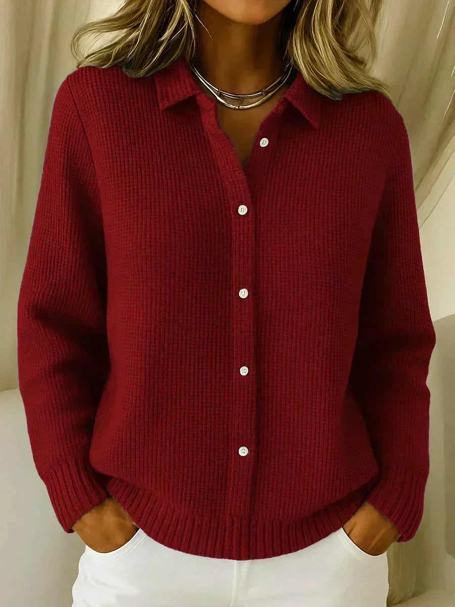 Carmela | Sweter z teksturowanej dzianiny z guzikami