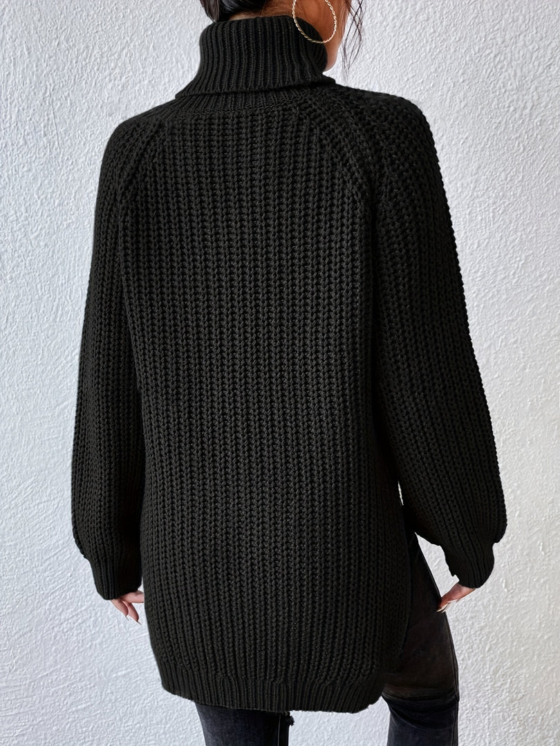 Felina - Sweter z Wysokim Kołnierzem z Długim Rękawem