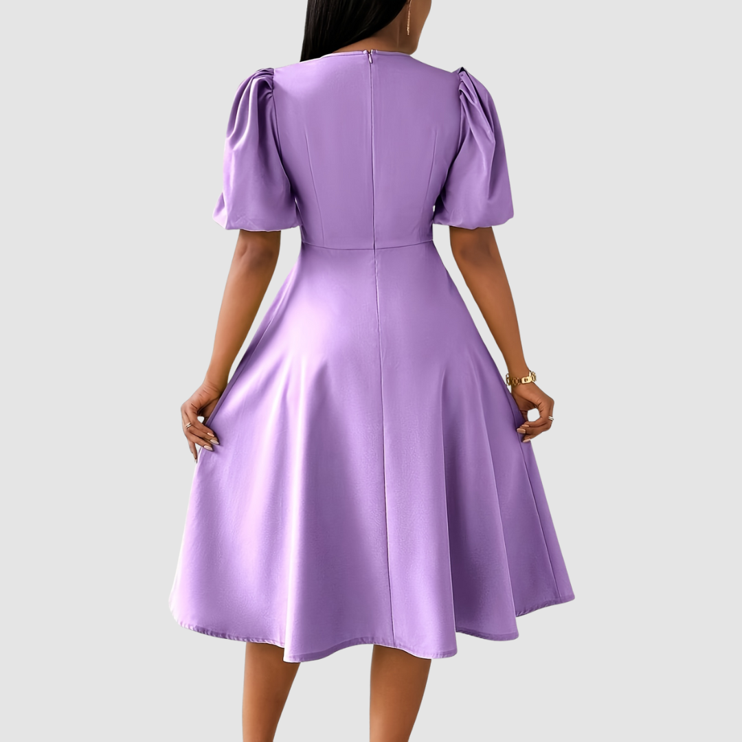 Clara Bloom | Elegancka Czarna Sukienka Midi