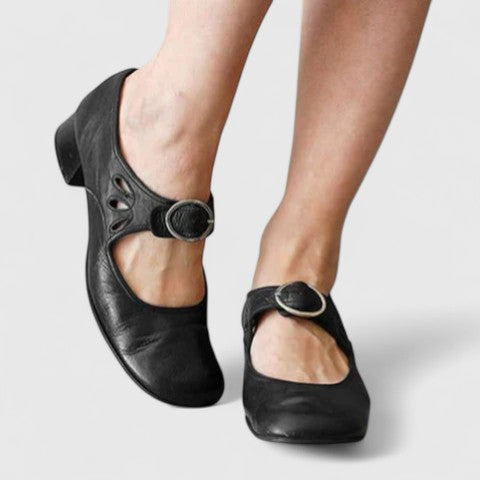 DELACROIX | Dziecięce buty retro z okrągłą klamrą Léa