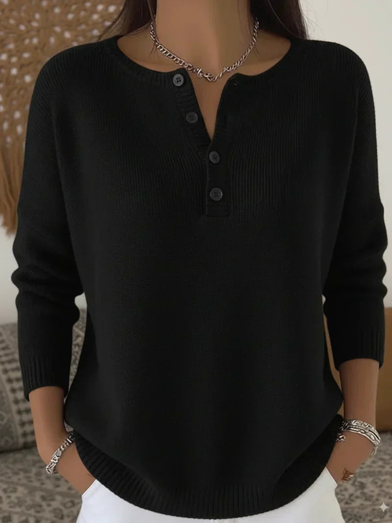 Helena | Sweter z guziczkami Henley