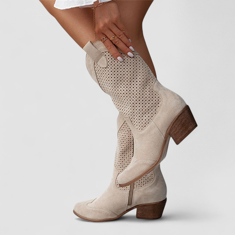 Quinn | Perforowane Botki Western