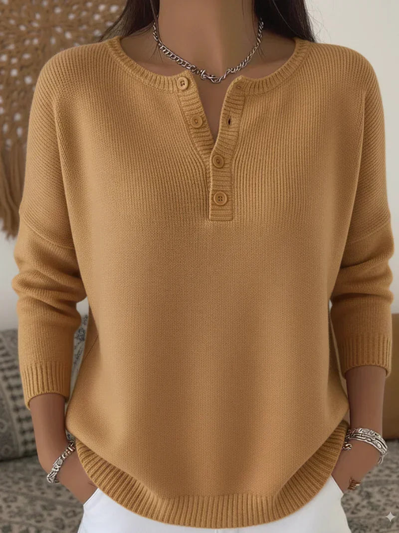 Helena | Sweter z guziczkami Henley