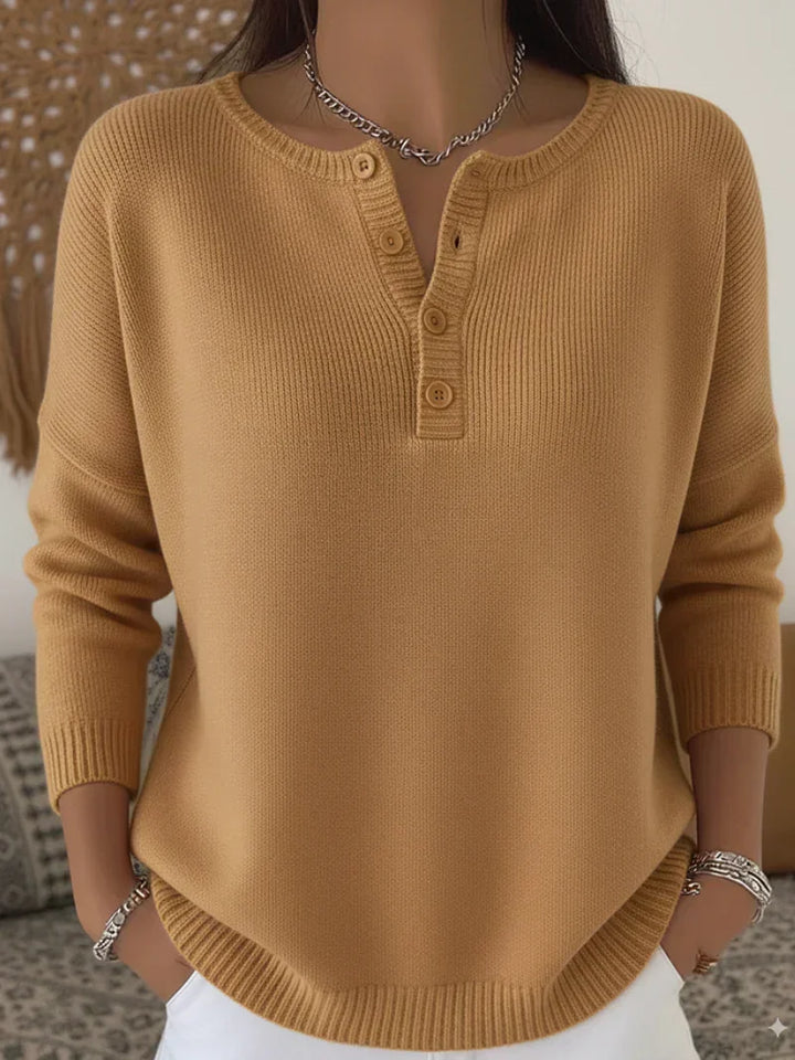 Helena | Sweter z guziczkami Henley