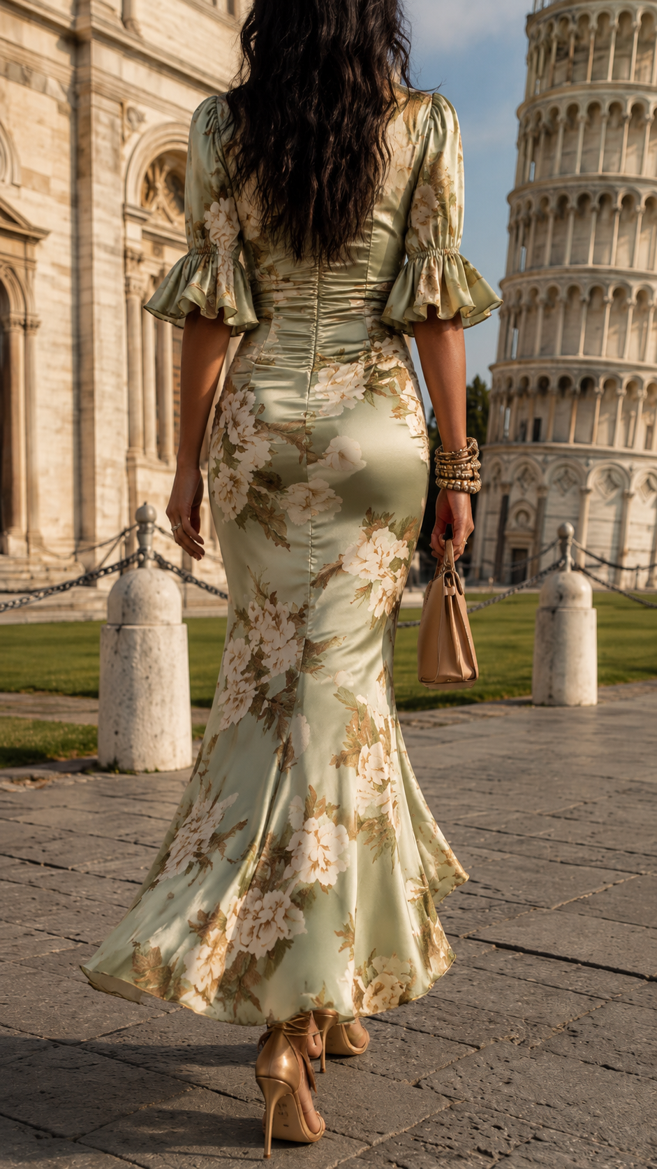 Bellis – Elegancka Sukienka Maxi w Kwiaty Pisa