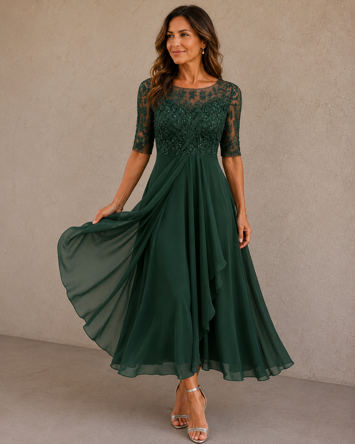 Abella™ | Sukienka Koronkowa i Chiffonowa