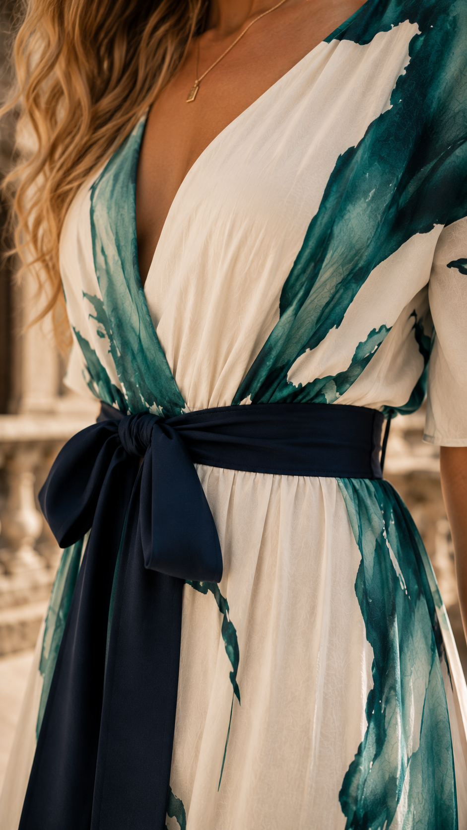 Nivara – Artystyczna Sukienka Maxi Wrap Genova
