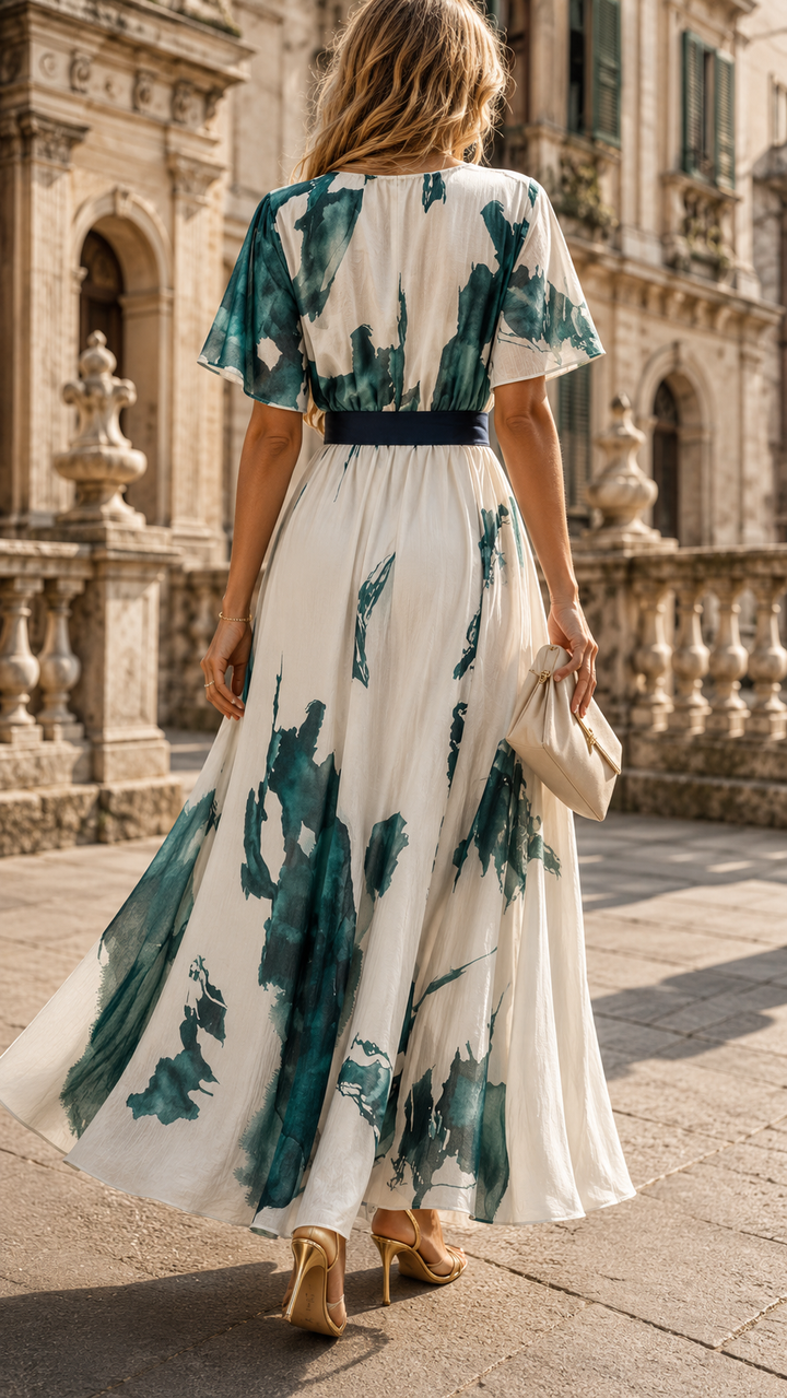 Nivara – Artystyczna Sukienka Maxi Wrap Genova