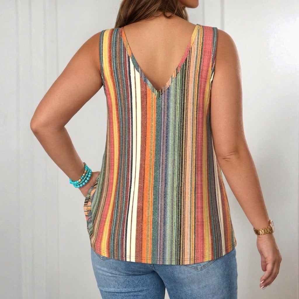 Amelia | Kolorowy Top w Paski