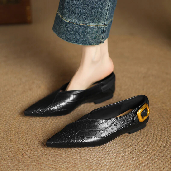 Płaskie Buty Skórzane Ferina