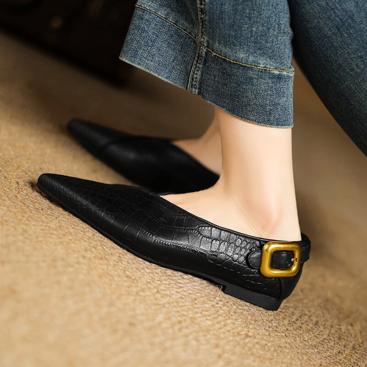 Płaskie Buty Skórzane Ferina
