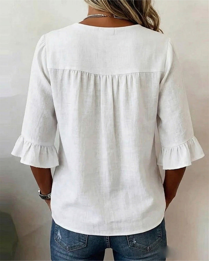 Sophie | Bluzka z guzikami i falbanami