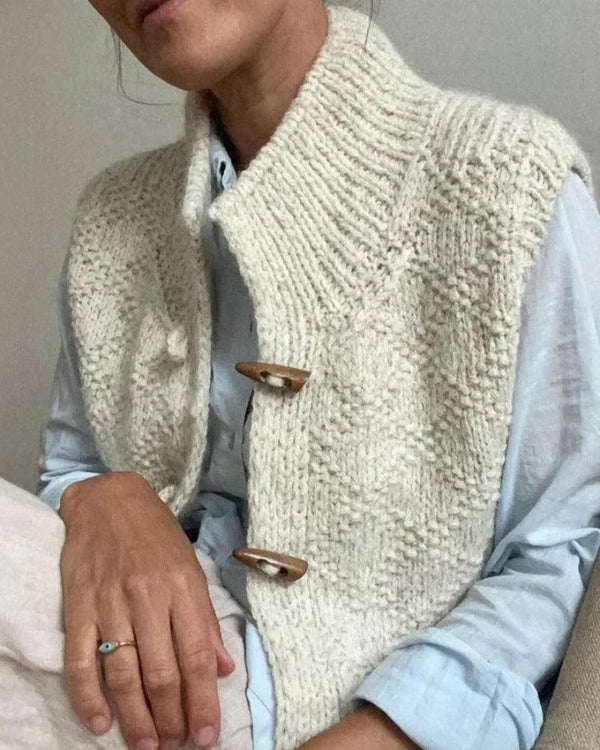 Elegancki dzianinowy bezrękawnik