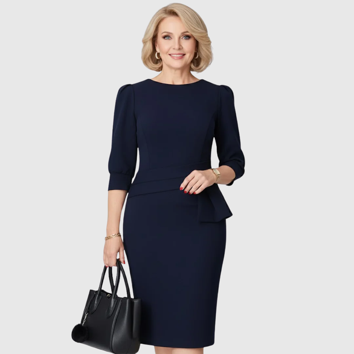 Claudine Bloom | Elegancka Sukienka Midi z Falbanką