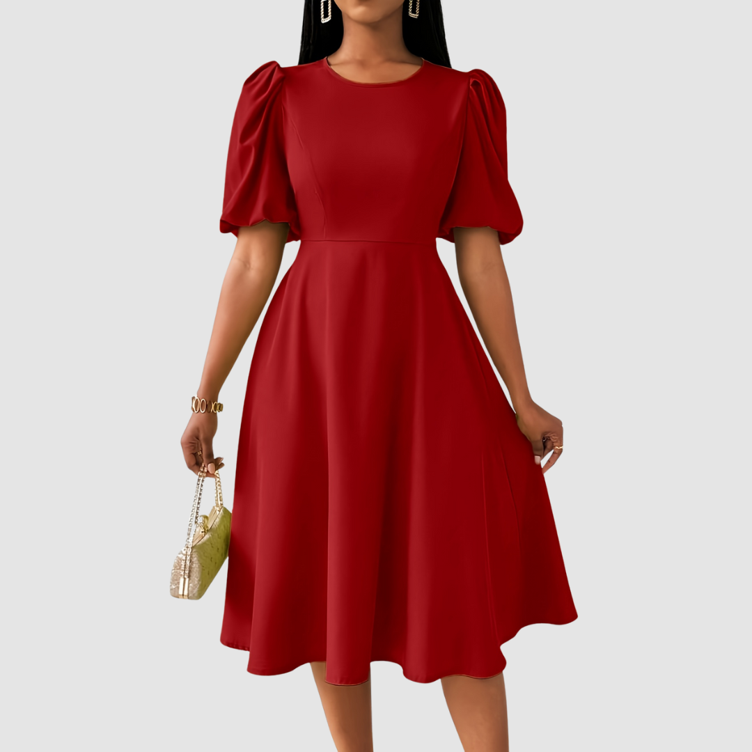 Clara Bloom | Elegancka Czarna Sukienka Midi