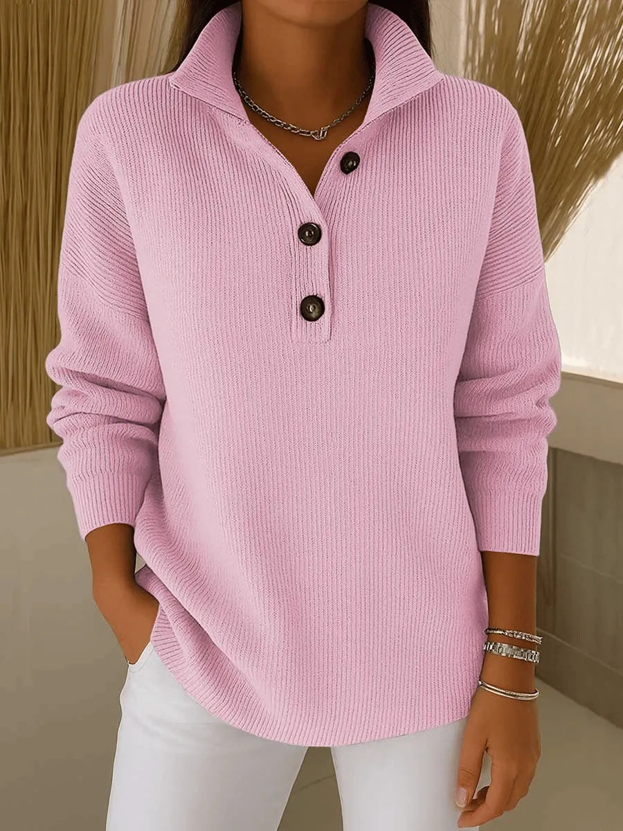 Amparo | Sweter Polo z Dekoltem w Szpic