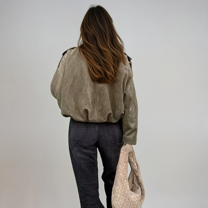 Kobieca Vintage Oversized Kurtka Bomber