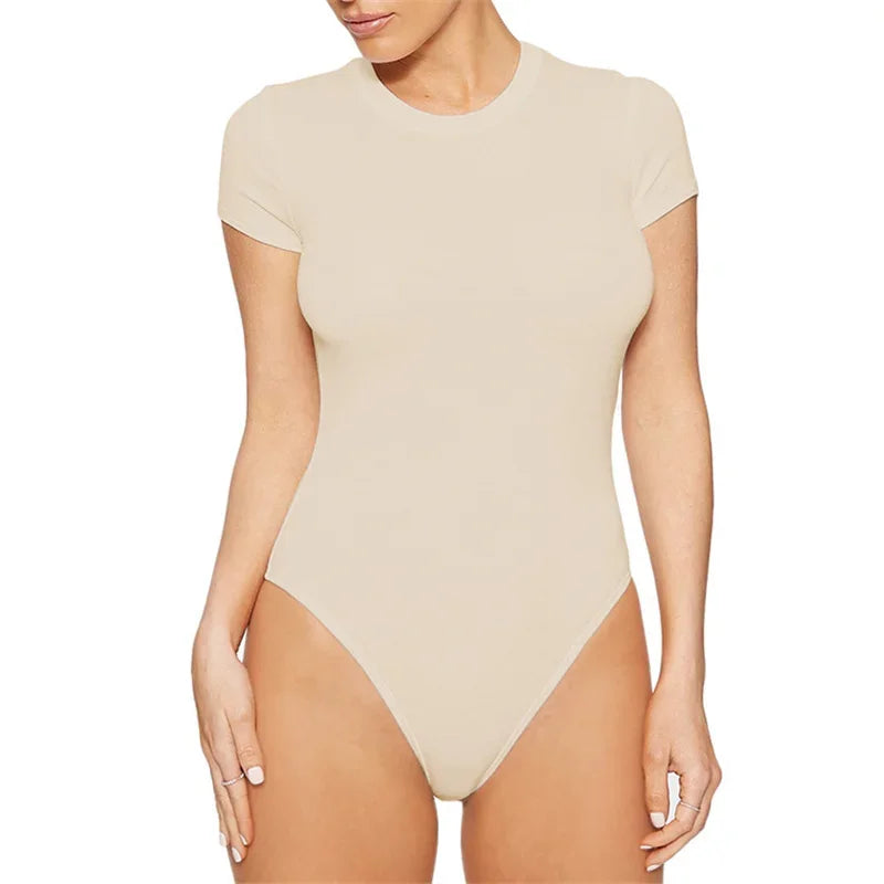 JANELLE™ – Klasyczny Body z Krótkim Rękawem
