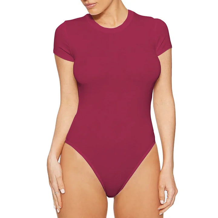 JANELLE™ – Klasyczny Body z Krótkim Rękawem
