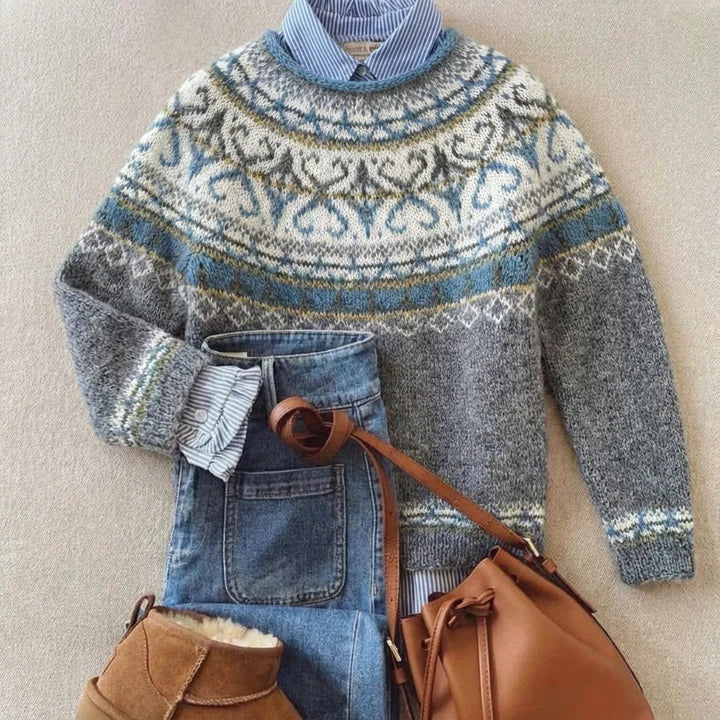 Cheryl™ | Stylowy Vintage Sweter Robiony na Drutach