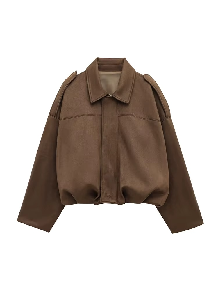 Kobieca Vintage Oversized Kurtka Bomber