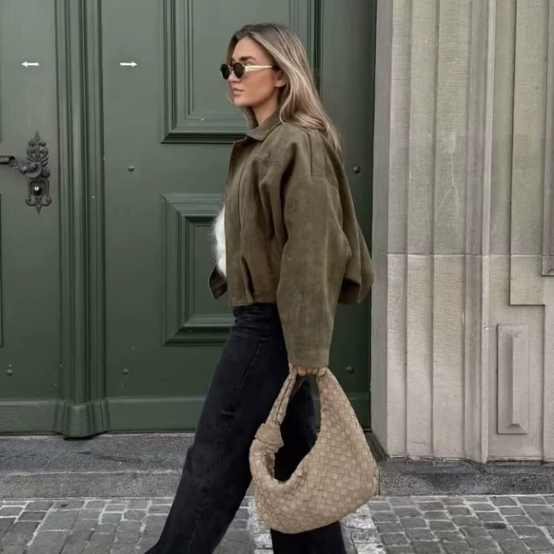 Kobieca Vintage Oversized Kurtka Bomber