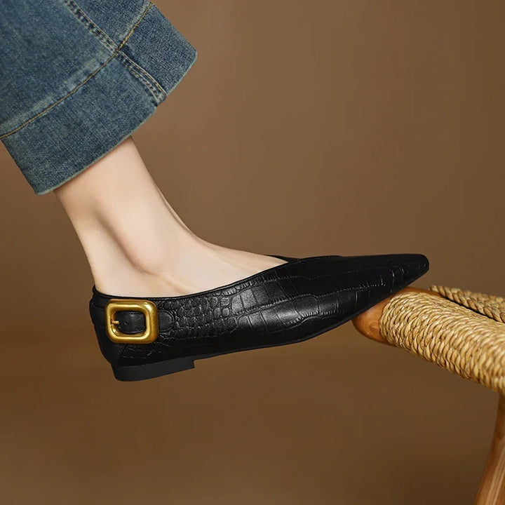 Płaskie Buty Skórzane Ferina
