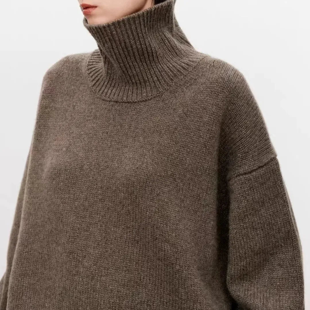 Sweter Valora z wysokim kołnierzem z kaszmiru
