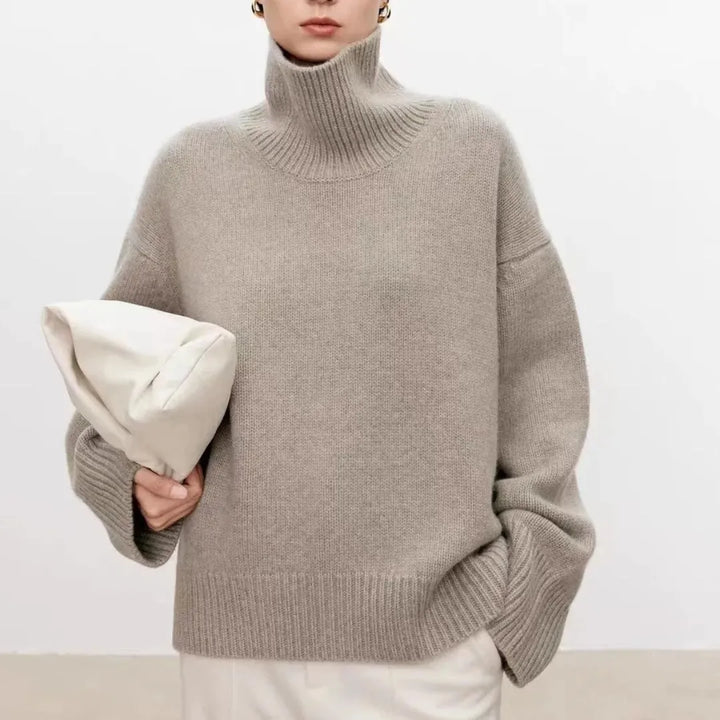 Sweter Valora z wysokim kołnierzem z kaszmiru