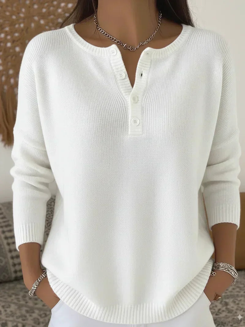 Helena | Sweter z guziczkami Henley