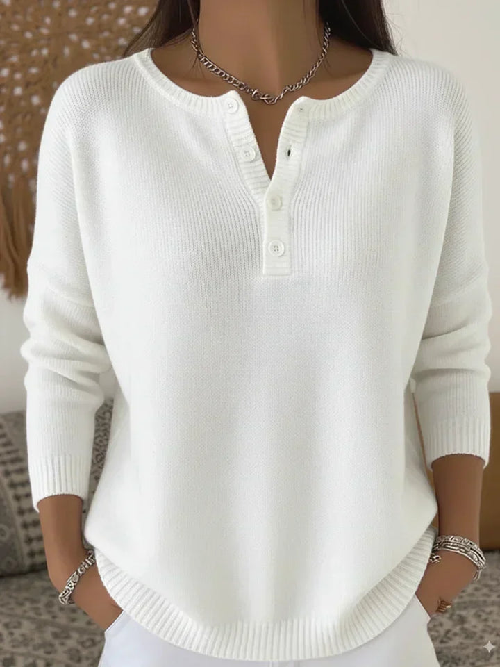 Helena | Sweter z guziczkami Henley