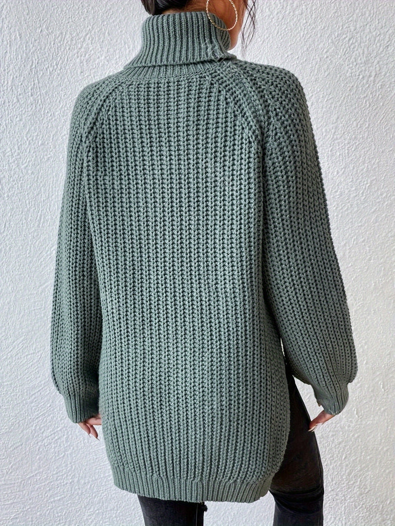 Felina - Sweter z Wysokim Kołnierzem z Długim Rękawem