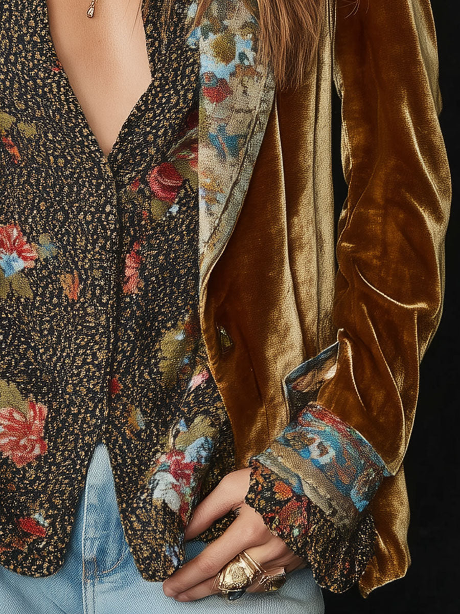 Marcelline | Blazer Patchwork Kwiatowy Vintage