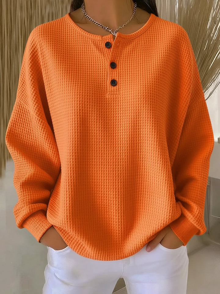 Milagros | Sweter Henley z Wypukłym Wzorem