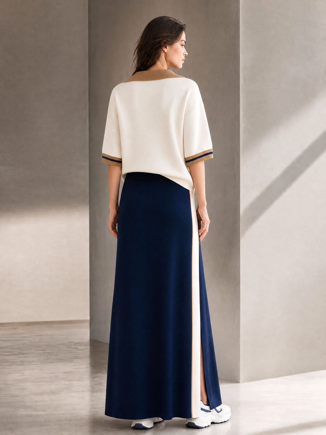 Zestaw Off-white z krótkim rękawem i spódnicą w kolorze granatowym